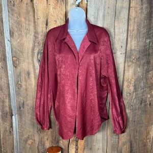 Jonathan Cohen Burgundy Silk Women's Blouse
